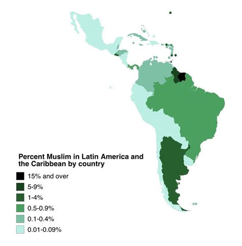 Muslims in Latin America and the Caribbean : r/MapPorn