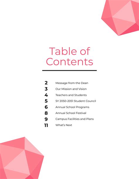 Image result for Proposal Table of Contents Template