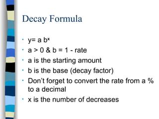 Image result for How to Find Decay Formula From Graph