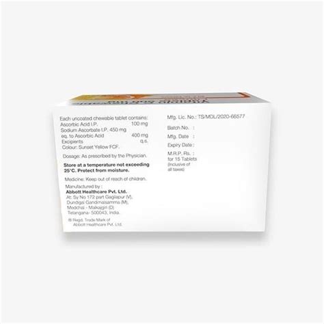 Limcee Chewable Orange Flavour 500 mg 15 Tablets Tablets Price in India ...
