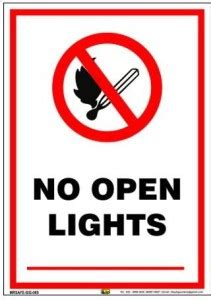 Mr. SAFE No Open Lights In PVC Sticker A5 (6 Inch X 8 Inch) Emergency ...