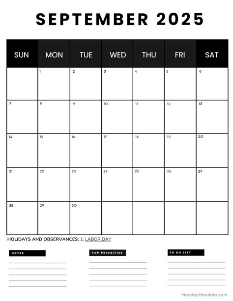 September 2025 Calendar (52 Free PDF Printables)