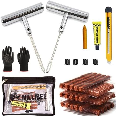 amiciAuto Universal Puncture Tool Kit for Tubeless Tyre with Premium ...