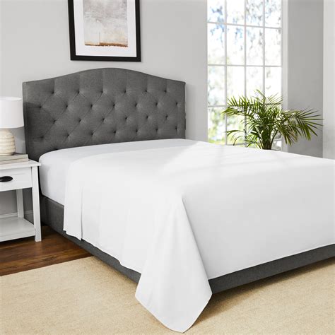 Mainstays Easy Care White Cotton Blend Percale Flat Bed Sheet, Queen ...