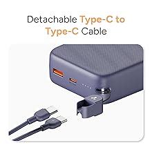 Ambrane 20000mAh Powerbank with in-Build Type C Cable, 22.5W Fast ...