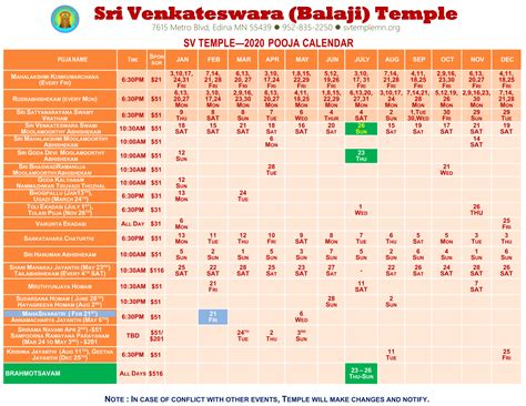 Pittsburgh Venkateswara Temple Calendar - Printable And Enjoyable Learning