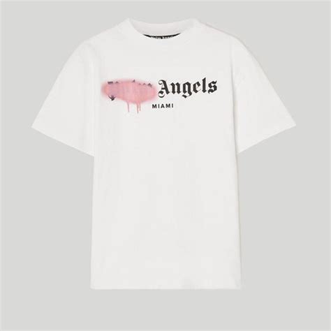 White and pink palm angels T-shirt Brand new with... - Depop
