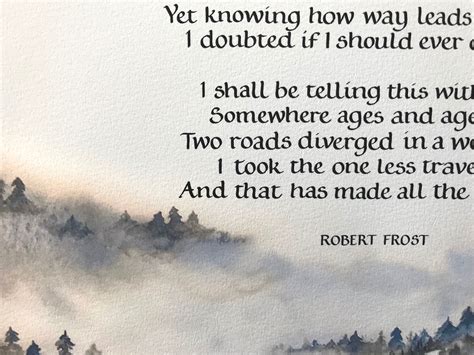 Robert Frost the Road Less Traveled Poem Print. the Road Not Taken ...