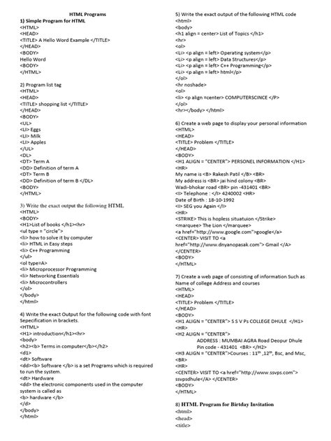 Image result for HTML Program PDF Download