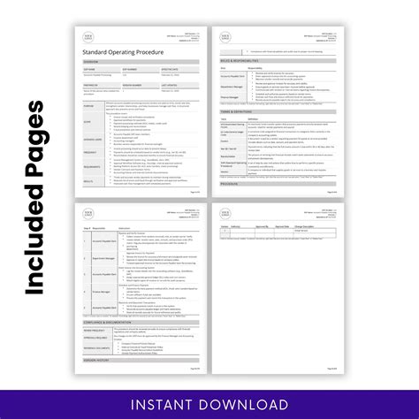 Accounts Payable Processing SOP Template (word, PDF) | Simple Standard ...