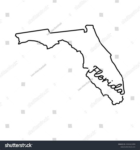 Florida Us State Outline Map Handwritten Stock Illustration 2161611899 ...