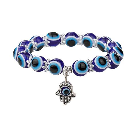 Fashion Frill Evil Eye Bracelet For Women Buddha Hand Wristband Silver ...