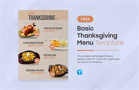 Free Thanksgiving Menu Templates, Editable and Printable