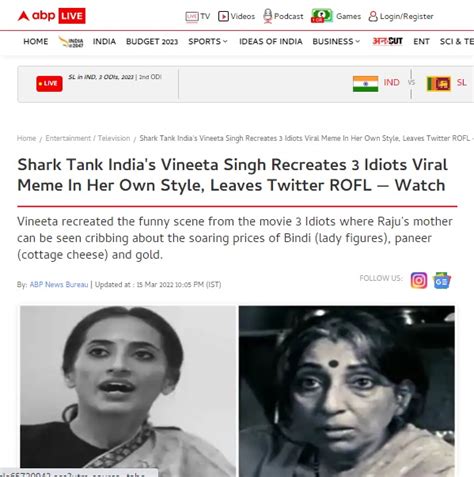 Shark Tank India Judge Vineeta Singh Did Not Act In ‘3 Idiots ...