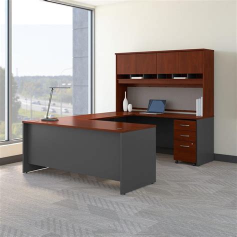 Bush Business Furniture Series C 72W U Shaped Desk with Hutch and ...