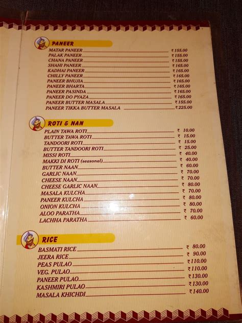 Menu at Kake D Hatti, Kolkata