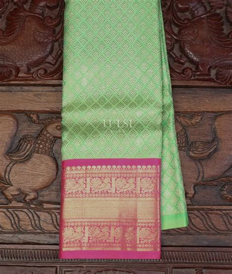 Buy Green Kanjivaram Silk Kids Pavadai T636026