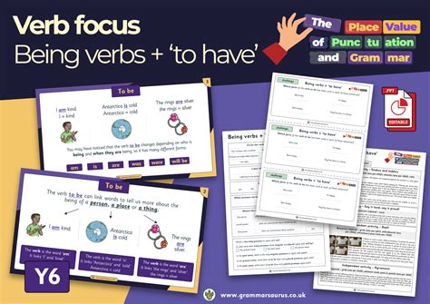 Year 6 The Place Value of Punctuation and Grammar – Verb focus - Being ...