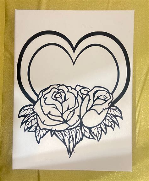 Heart With Rose Sketch