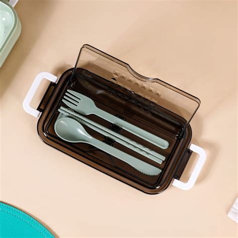 Bento Lunch Box With Mobile Holder Green 1050ml Online - Premium Lunch ...