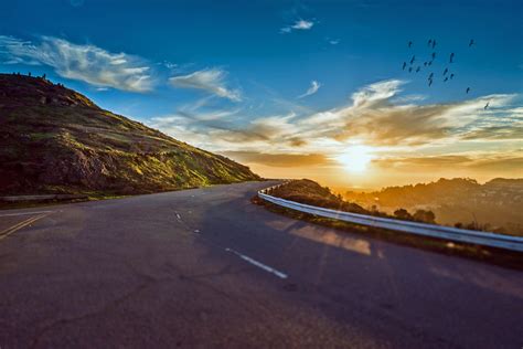 Mountain Road Sunset Kostenloses Stock Bild - Public Domain Pictures