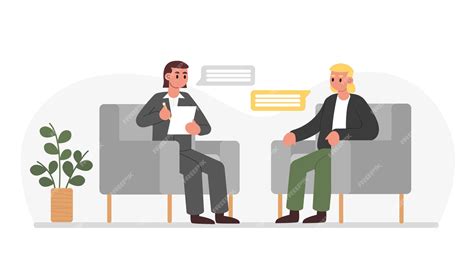 Premium Vector | Woman sitting opposite male asking questions Dialogue ...