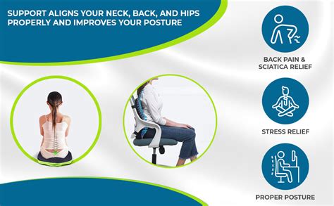 Lumbar Support Memory Foam Cushion, Memory Foam Coccyx Seat Cushion (C ...