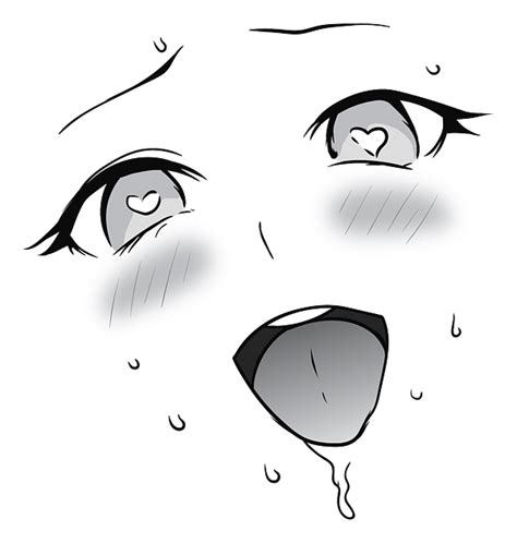 Ahegao Face Transparent Background Cartoon faces of eyes and mouth