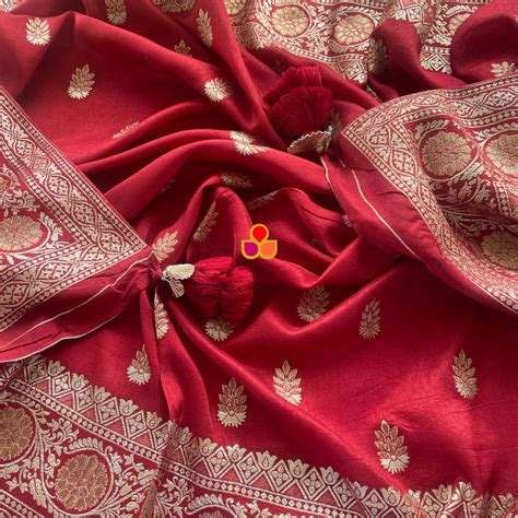 Ruby Maroon Banarasi Silk Dupatta – anokherang