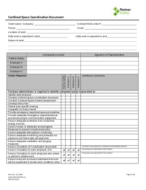 Fillable Online Confined Space Coordination Document - The Web Console ...