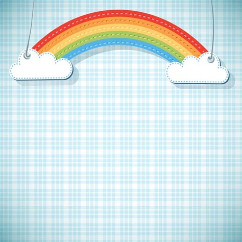 LFEEY 5x5ft Rainbow Clouds Custom Backdrop for Pictures Light Blue ...