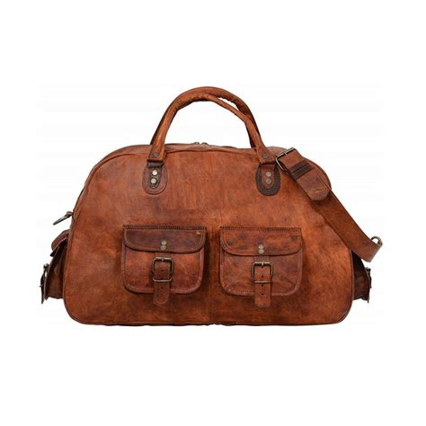 Hydrus Brown Leather Carry-On Duffle | Leather Travel Bag | MaheTri