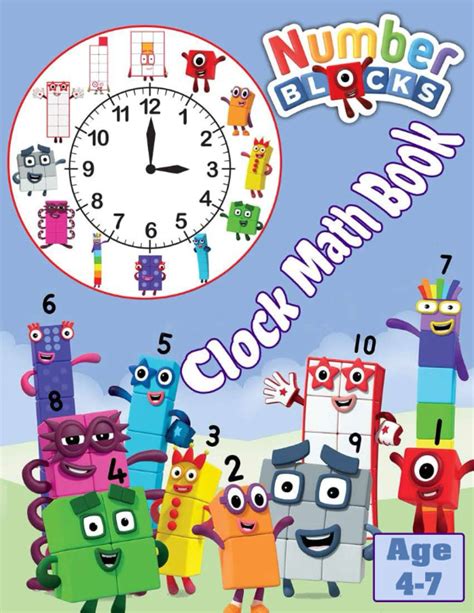 Buy NumberBlocks Clock Math Book: Clock Book Kindergarten Math Activity ...