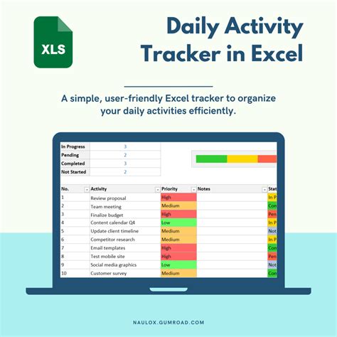 Image result for Daily Activity Tracker Excel Template