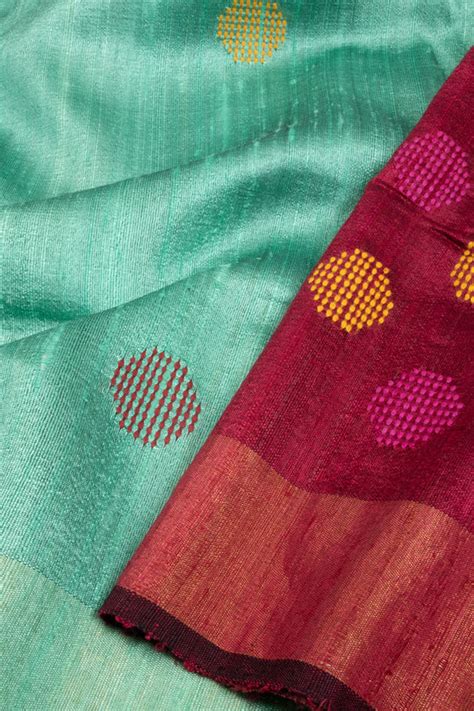 Handcrafted Bhagalpur Tussar Silk Sarees - Vibrant Hues – Avishya.com