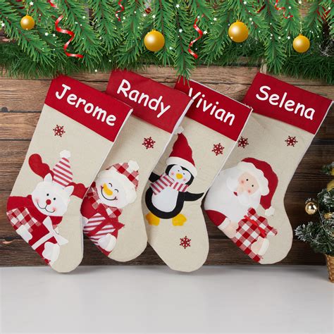 Christmas Decorations Stockings Personalized Xmas For Family Holiday ...
