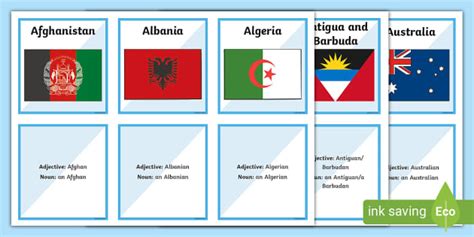 Country and Nationality Matching Cards (teacher made)
