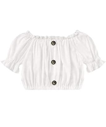 Girls Casual Wear Crop Top |White| (1-2 Year) : Amazon.in: Clothing ...
