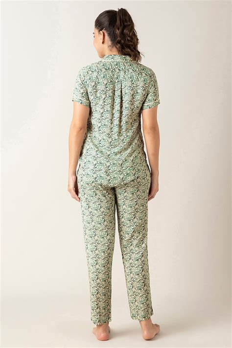 Buy Half-Sleeves Sleep PJ Set - Forest Print | amanté