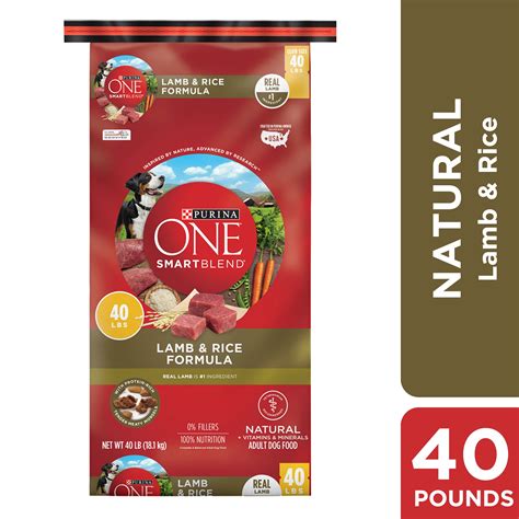 Purina ONE Natural Dry Dog Food, SmartBlend Lamb & Rice Formula, 40 lb ...