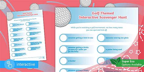 Interactive Golf Scavenger Hunt | Parents Resource Ages 7-11