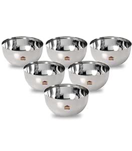 URBAN KRAFT Stainless Steel Bowls Set of 6 | Heavy Guage Apple Vati ...