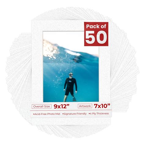 Oyster Shell White Mat Board for 9x12 Frames - Fits 7x10 Photos, Color ...