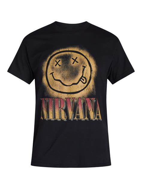 Nirvana Mens & Big Mens Gradient Smile Face Graphic India | Ubuy