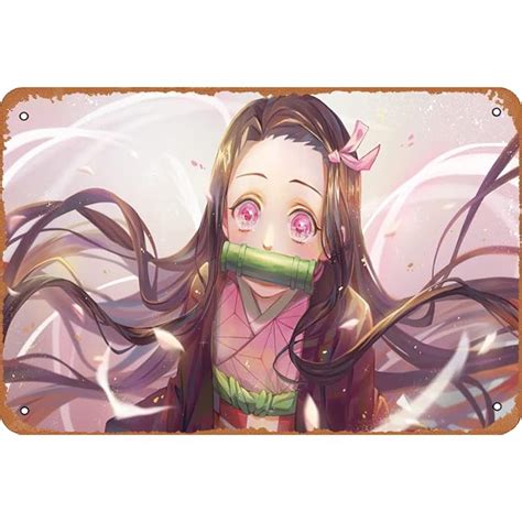 Metal tin signs Nezuko Kamado, Kimetsu no Yaiba, 4K, | Ubuy India