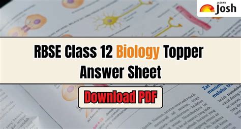 RBSE Class 12 Biology Topper Answer Sheet: Check & Download PDF for ...