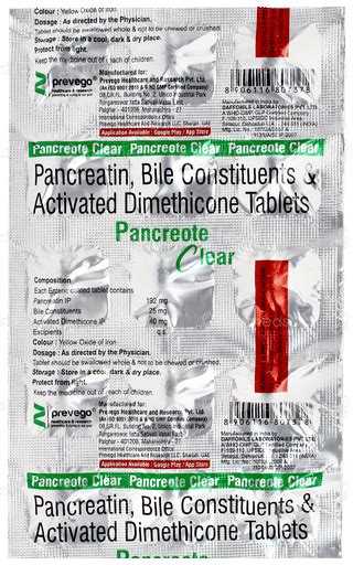 Pancreate Clear Tablet 15 - Uses, Side Effects, Dosage, Price | Truemeds