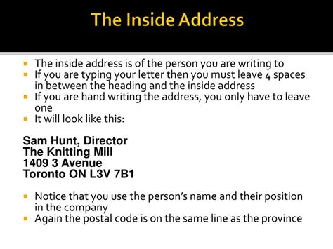 Image result for Inside Address Example