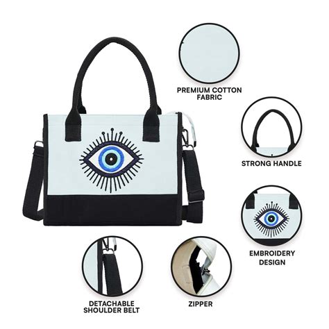 Embroidered Evil Eye Box Tote Bag – EcoCarry