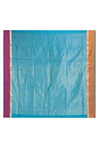 Buy Utsav Fashion Women's Aqua Shot Tone Pure Bangalore Handloom Silk ...